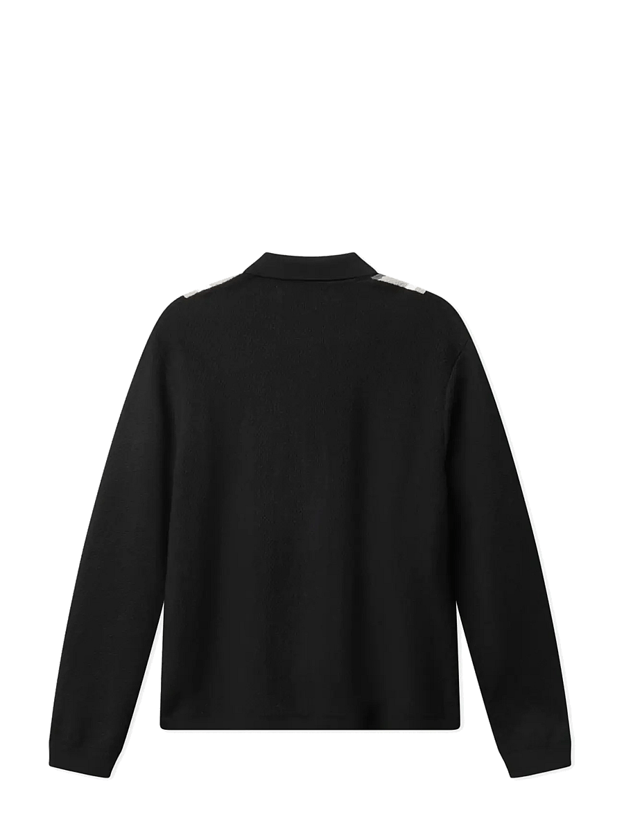 BLS Hafnia - Sicilia LS Polo - long-sleeved knitted polos - black - 2