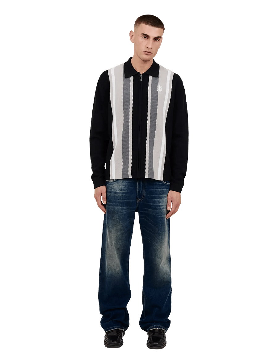 BLS Hafnia - Sicilia LS Polo - long-sleeved knitted polos - black - 0