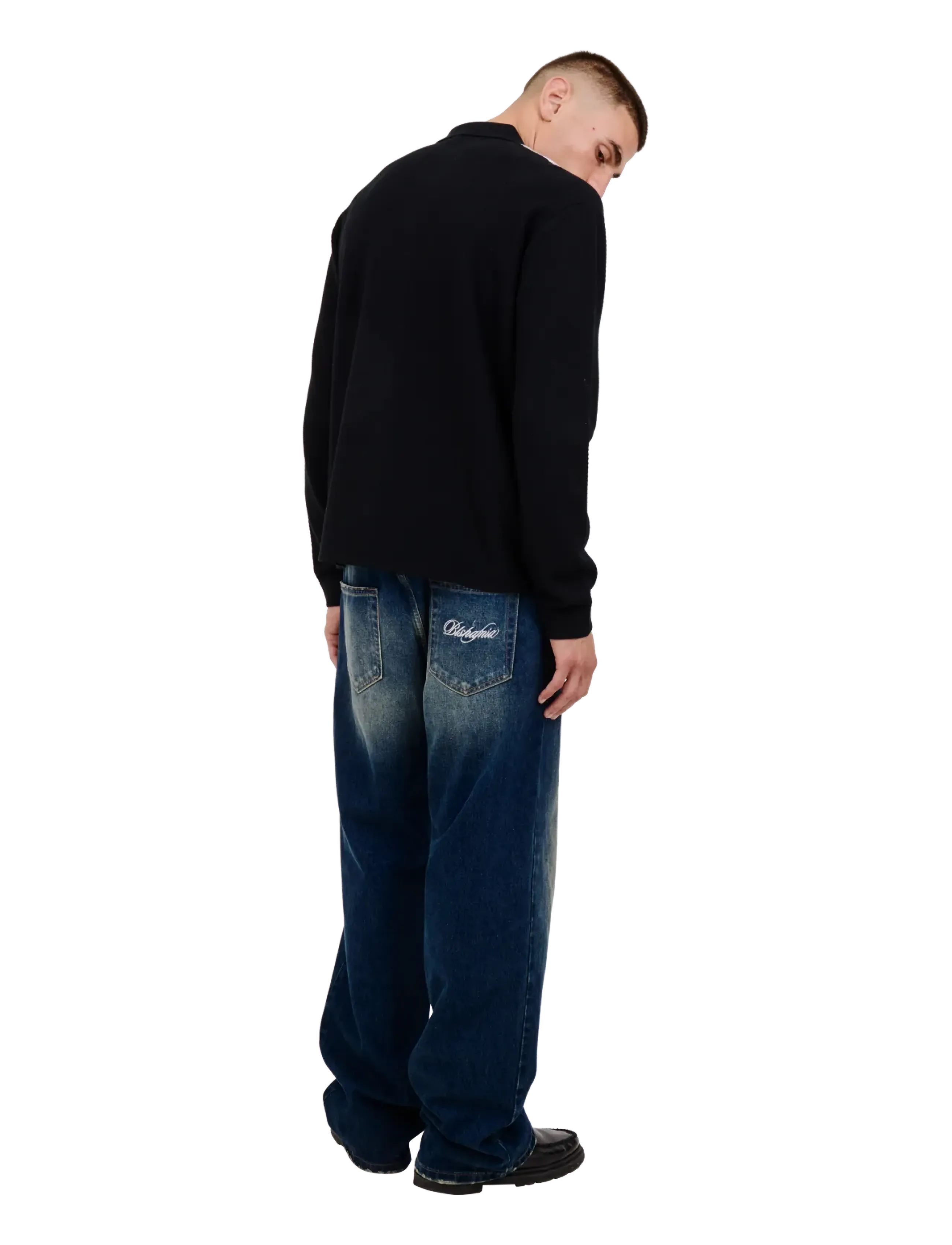 BLS Hafnia - Sicilia LS Polo - long-sleeved knitted polos - black - 4