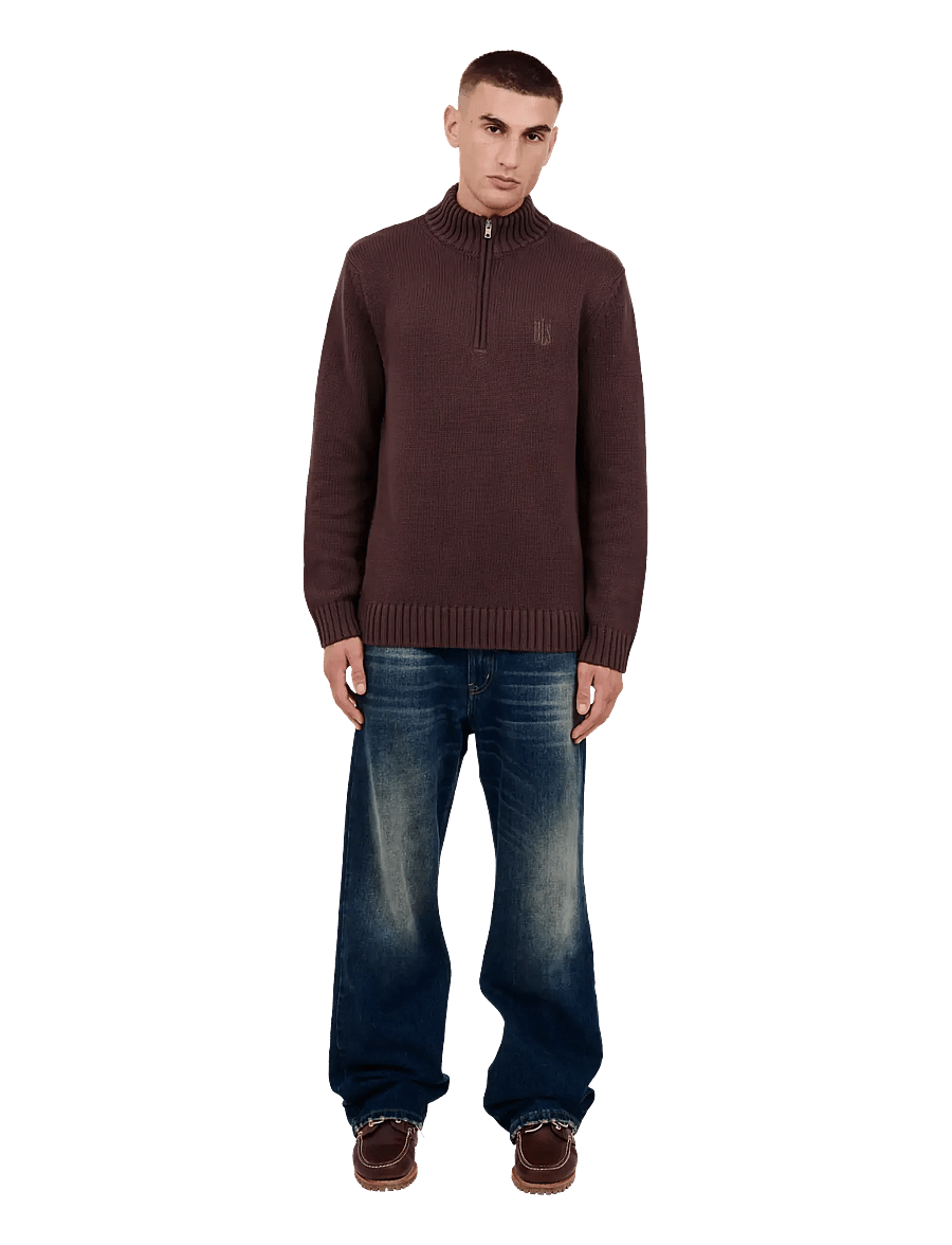 BLS Hafnia - Emmet Half Zip - half zip jumpers - brown - 0