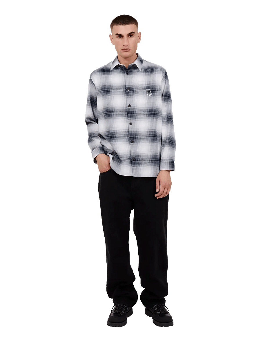 BLS Hafnia - Embossed Jeans - alt laienevad teksad - black - 3