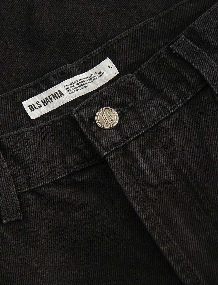 BLS Hafnia - Embossed Jeans - alt laienevad teksad - black - 4