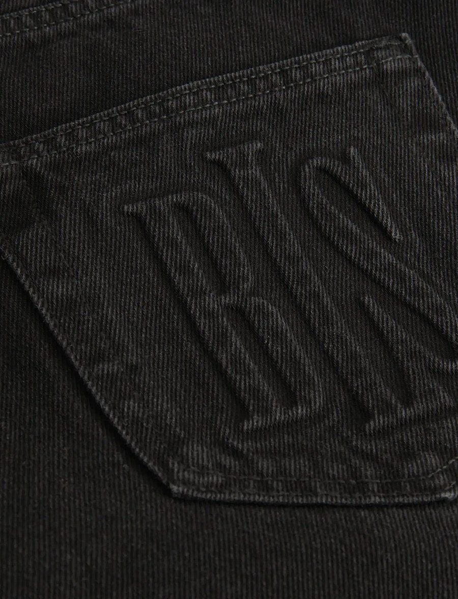 BLS Hafnia - Embossed Jeans - alt laienevad teksad - black - 5