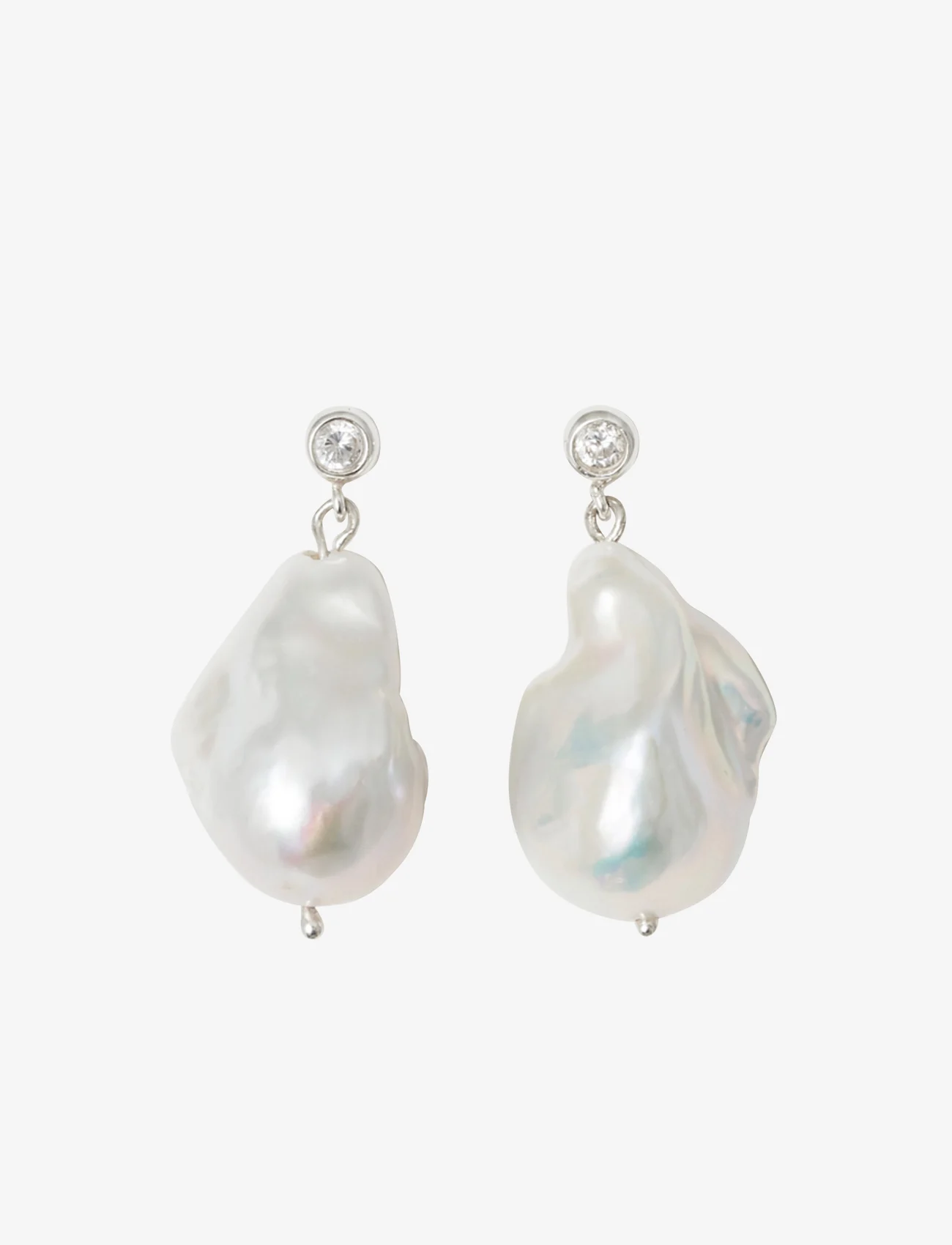 Blue Billie - Giant pearl earrings - perlueyrnalokkar - silver - 1