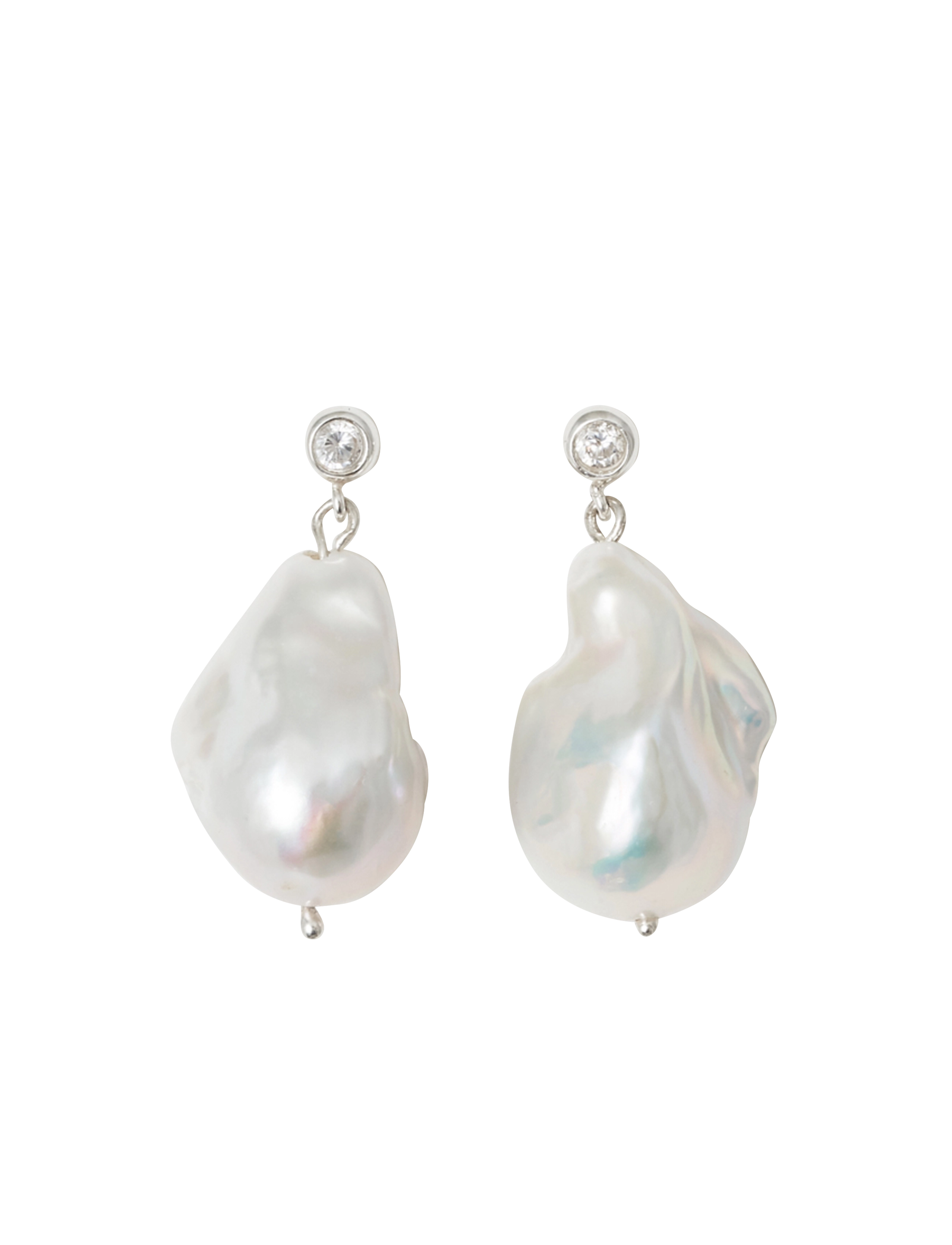 Blue Billie - Giant pearl earrings - silver - 1