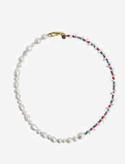 Blue Billie - Mixed pearl necklace - pērļu kaklarotas - coral - 0