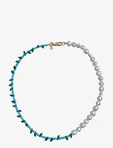 Mixed pearl necklace, Blue Billie