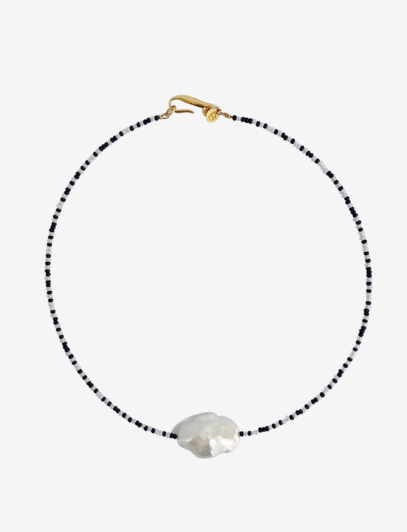 Blue Billie - Bead baroque necklace - perlearmbånd - ocra - 0