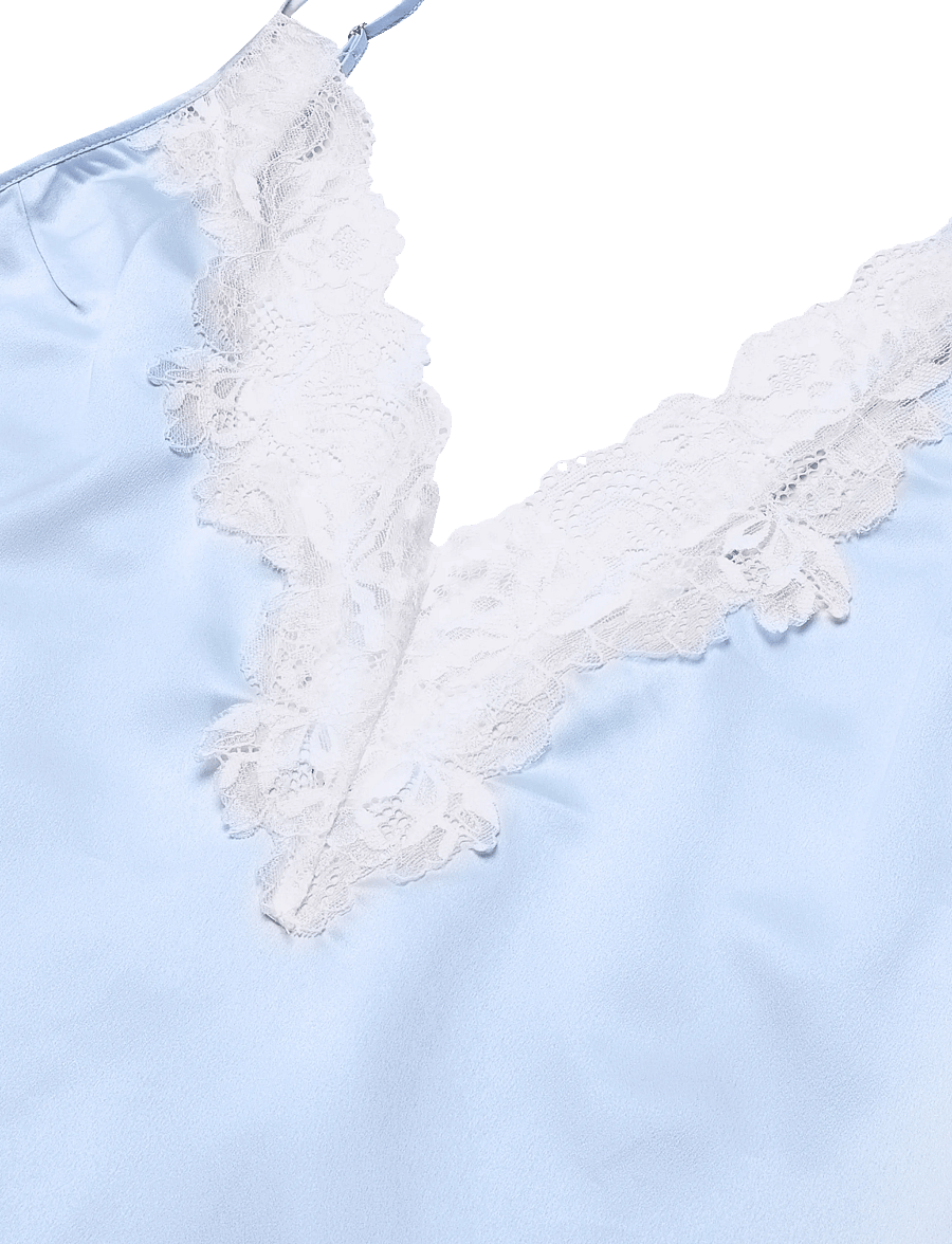 Bluebella - Isabella Luxury Satin Short Chemise - nightdresses - ice water blue - 3
