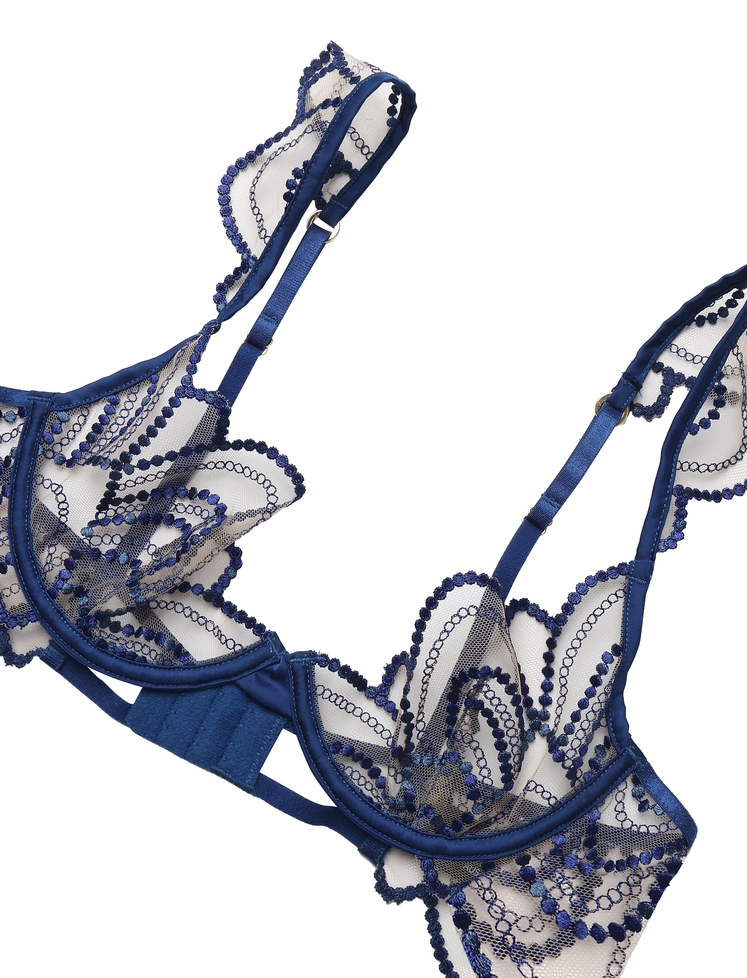 Bluebella - Soraya Wired Bra - navy peony/deep dive blue/sheer - 3