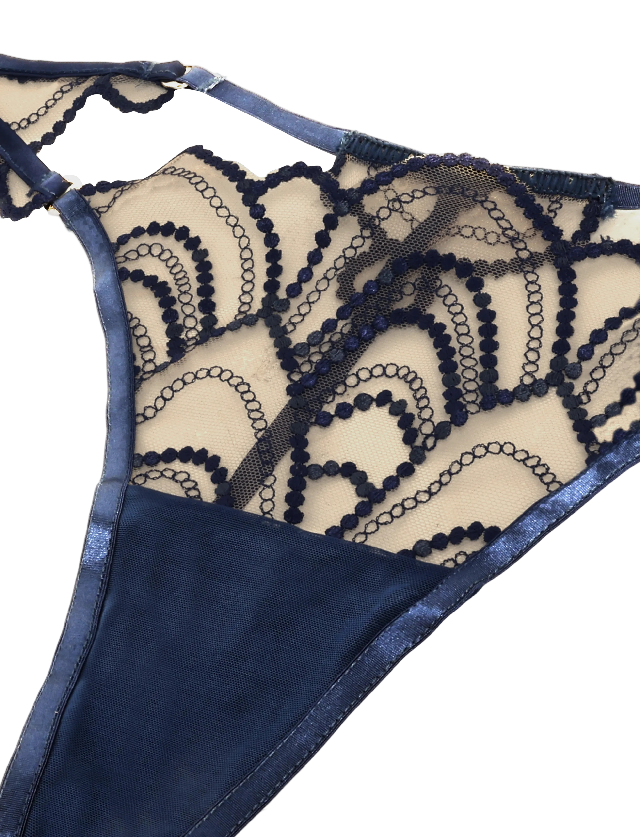 Bluebella - Soraya Thong - stringtrosor - navy peony/deep dive blue/sheer - 2