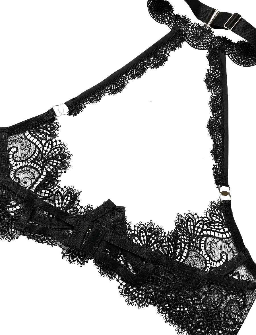 Bluebella - Arella Open Wired Bra - wired bras - black - 3