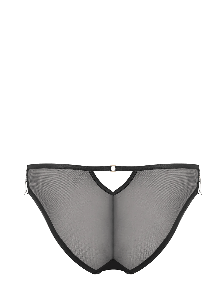 Bluebella - Fern Luxury Satin Brief - black/sheer - 2