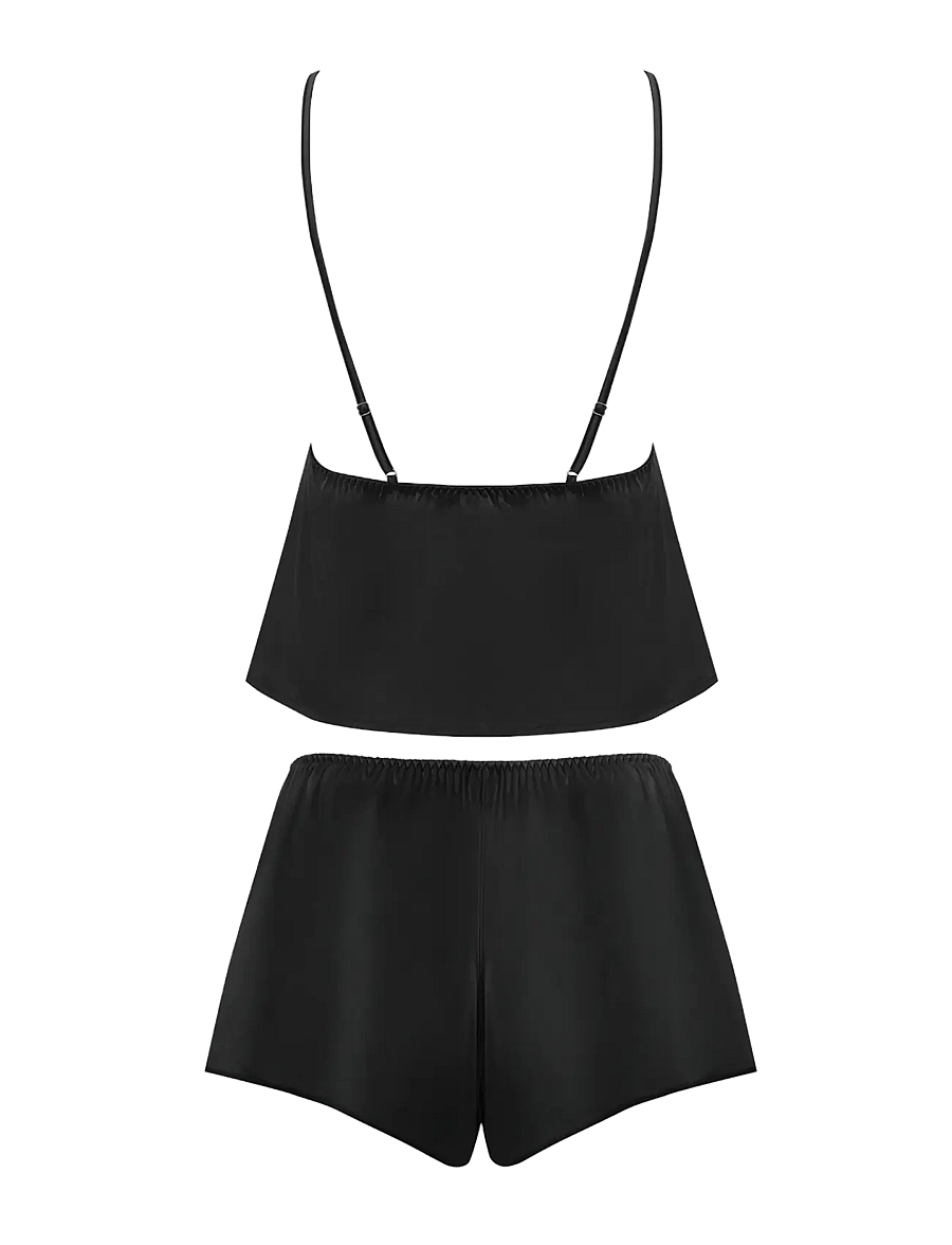 Bluebella - Alara Luxury Satin Cami and Short Set - pyjamas - black - 2