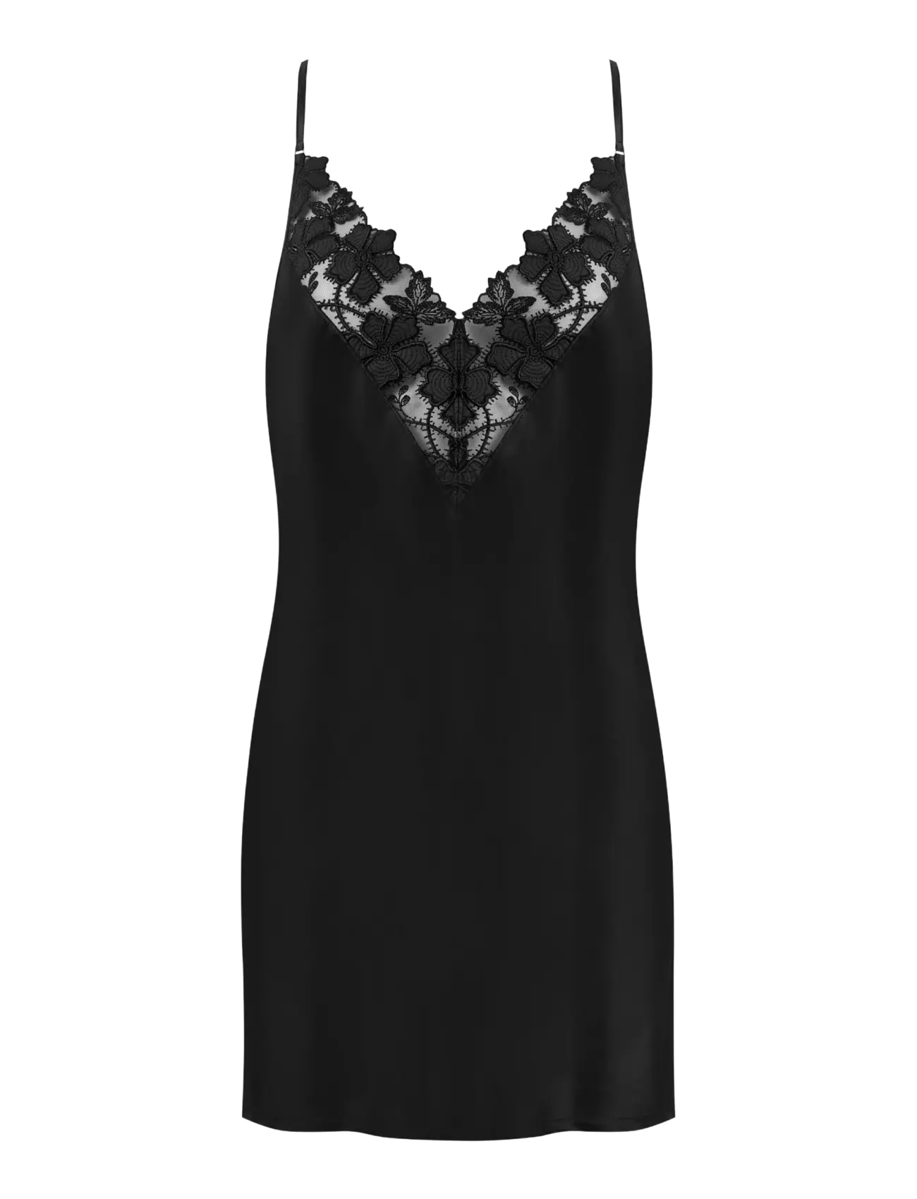 Bluebella Alara Luxury Satin Short Chemise - Apakšveļa - BLACK / black