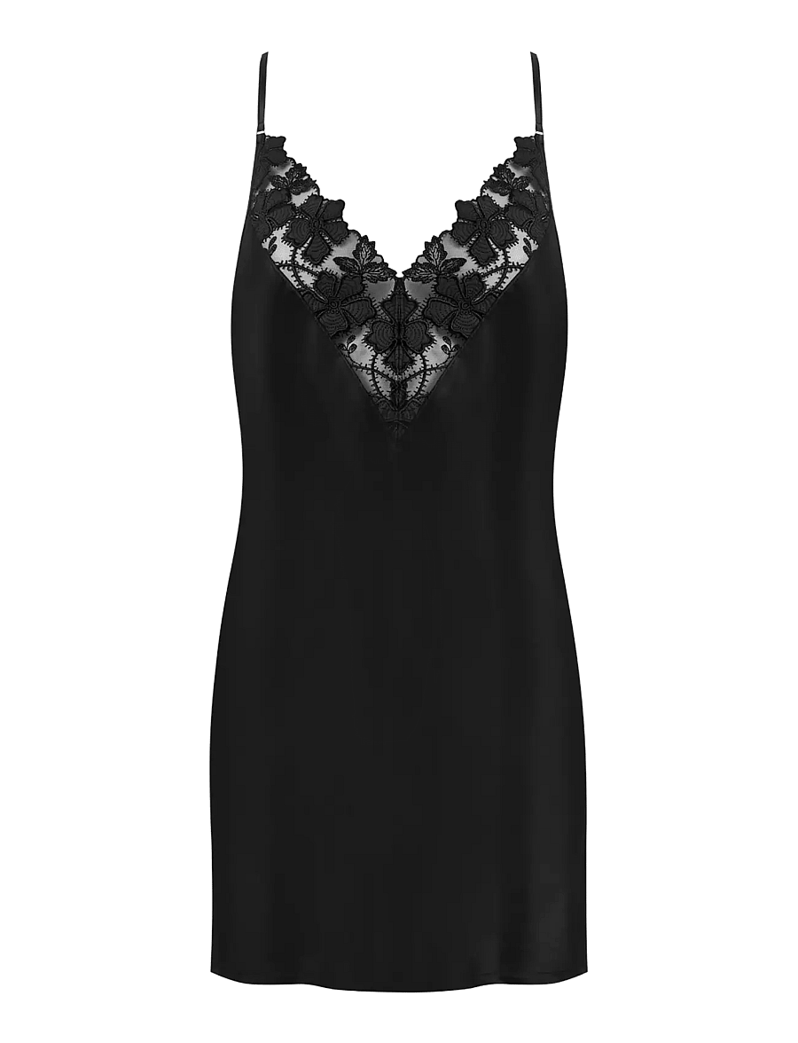 Bluebella - Alara Luxury Satin Short Chemise - natkjoler - black - 1