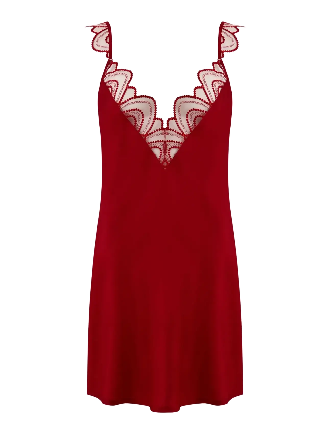 Bluebella Soraya Luxury Satin Short Chemise - Apakšveļa - SAVVY RED/RED/SHEER / red