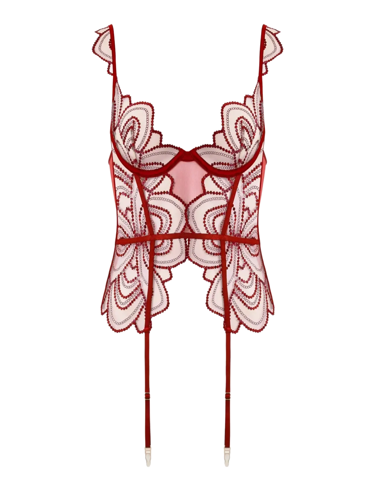 Bluebella Soraya Wired Basque - Apakšveļa - SAVVY RED/TOMATO RED/SHEER / red