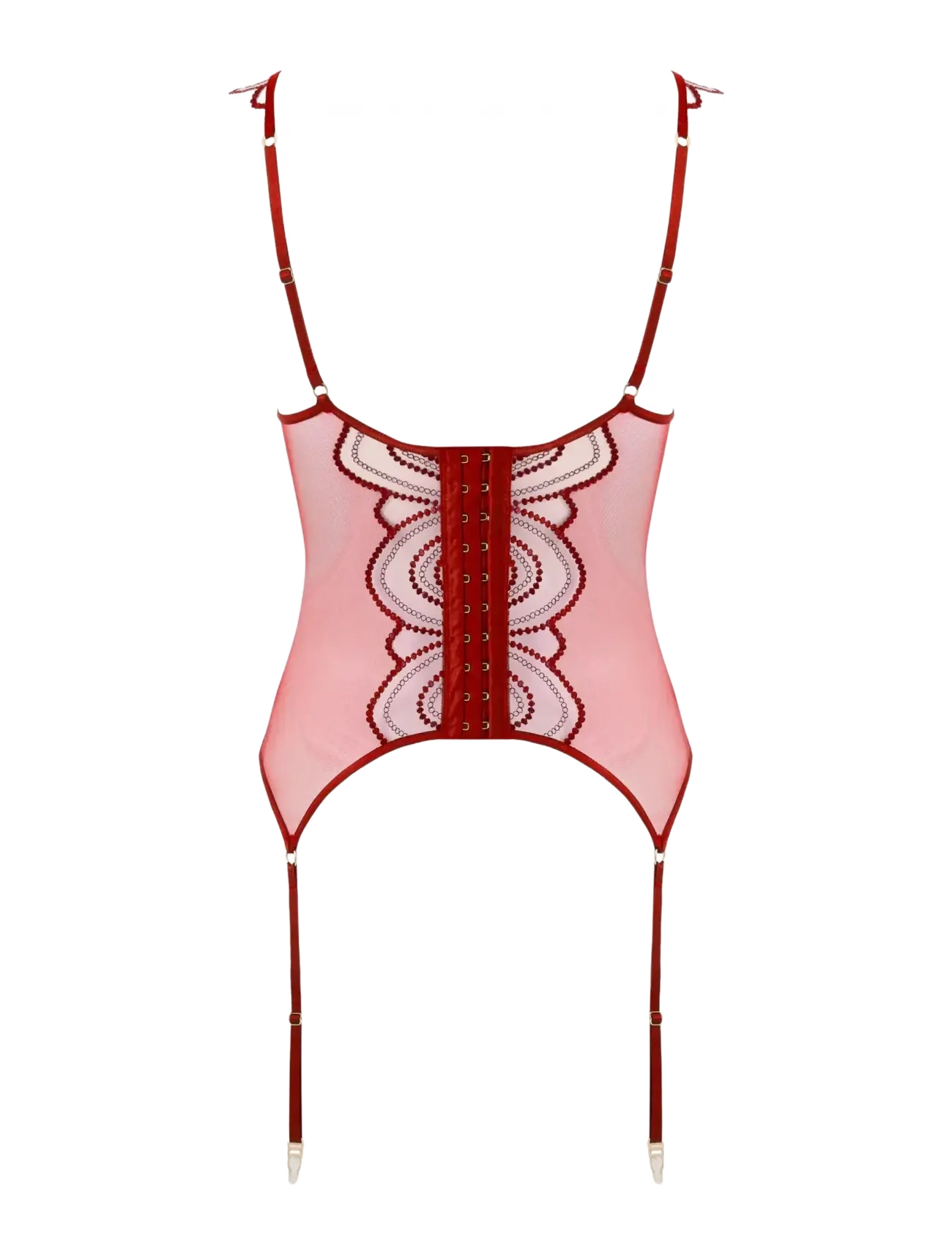 Bluebella - Soraya Wired Basque - særlige begivenheder - savvy red/tomato red/sheer - 2