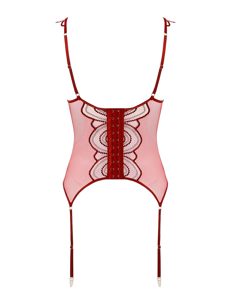 Bluebella - Soraya Wired Basque - særlige begivenheder - savvy red/tomato red/sheer - 2