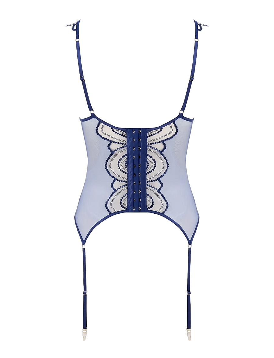 Bluebella - Soraya Wired Basque - wired bras - navy peony/deep dive blue/sheer - 2