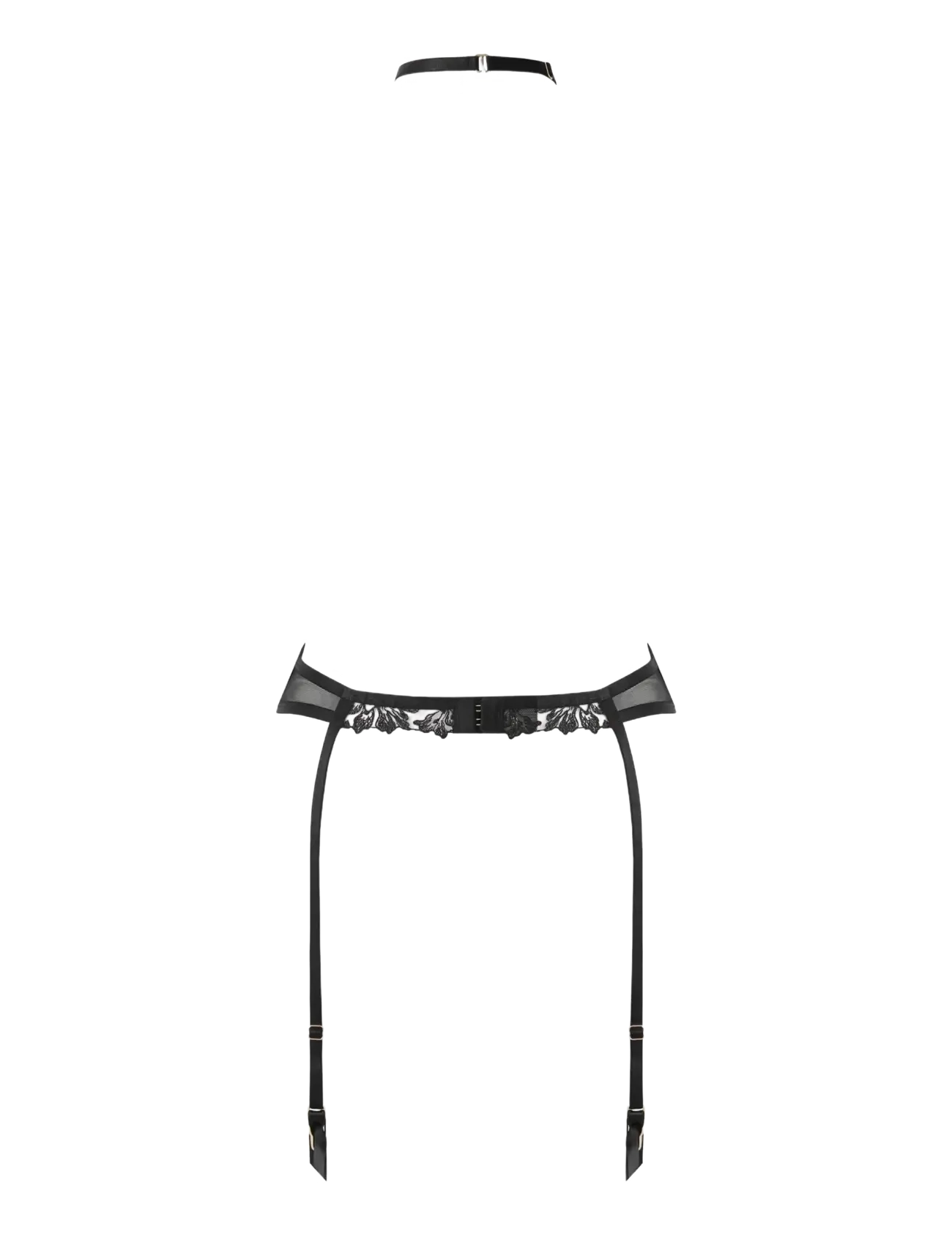Bluebella - Samara Collar Thigh Harness (with detachable harness) - strumpfhalter - black/sheer - 2