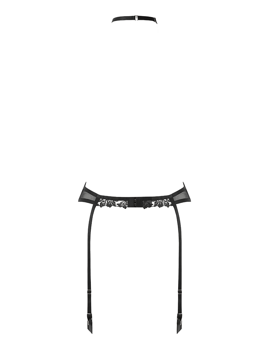 Bluebella - Samara Collar Thigh Harness (with detachable harness) - strumpfhalter - black/sheer - 2