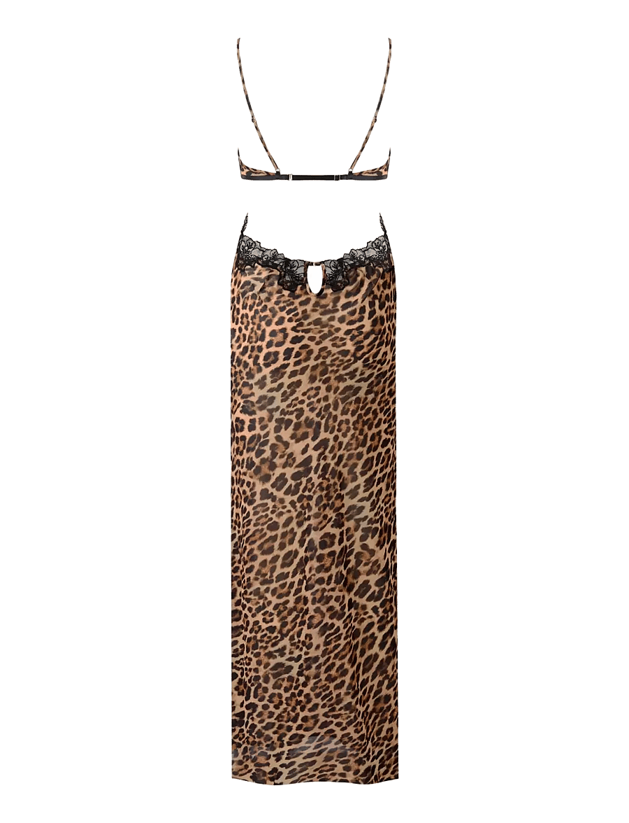 Bluebella - Julianne Long Chemise - leopard/black - 2