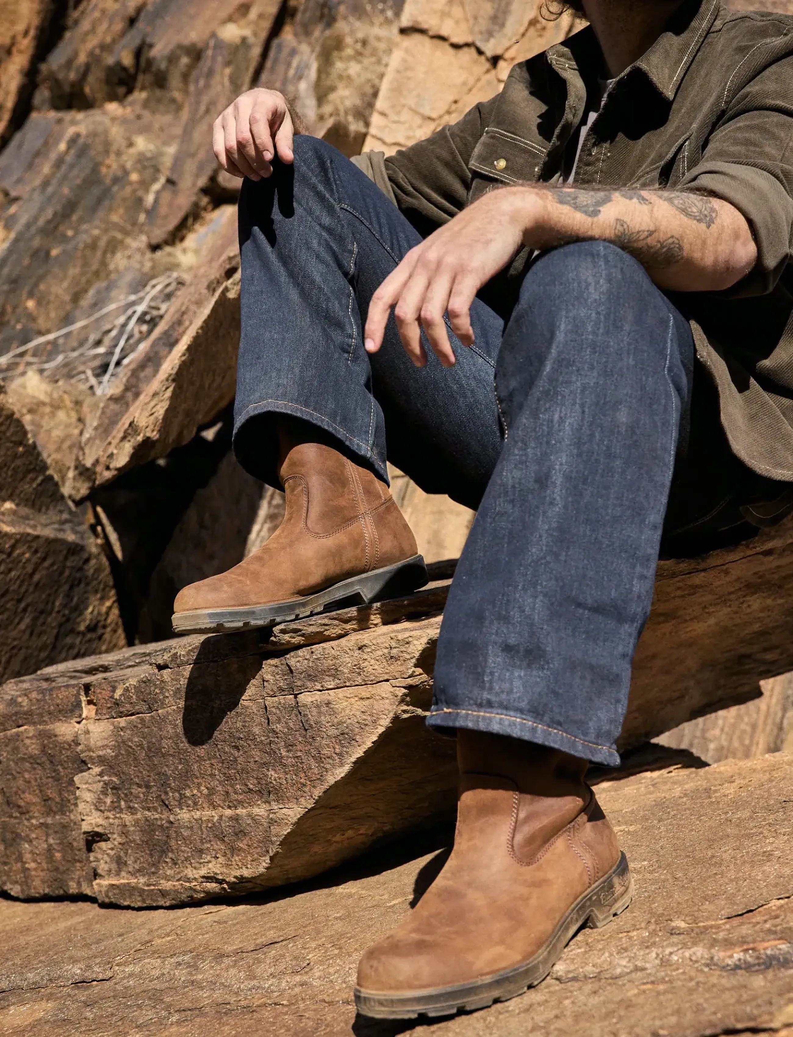 Blundstone BL 2527 ORIGINALS RIGGER BOOT - Vintergarderobe - TEAK / brown