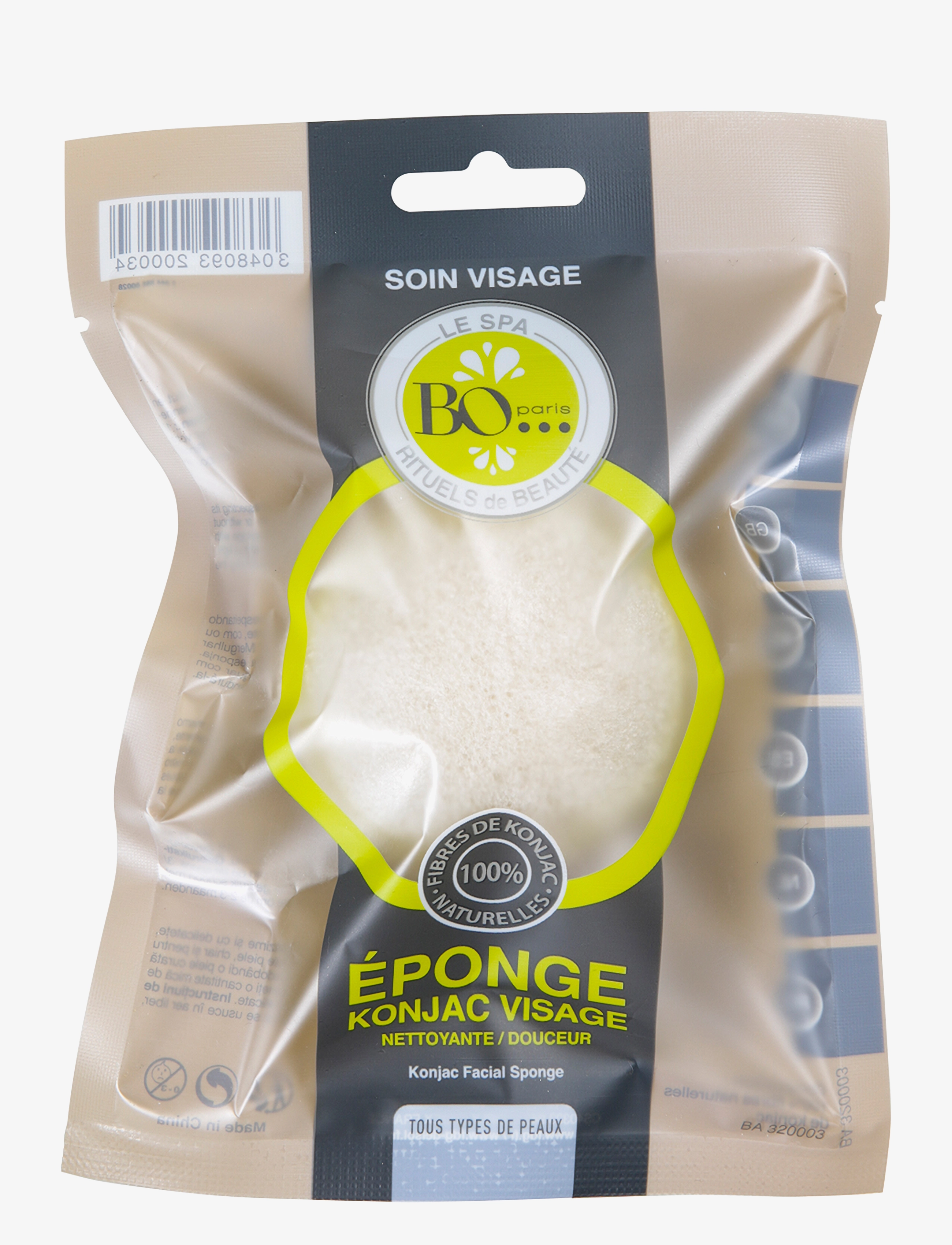 BO Paris Konjac Facial Sponge, 1 pcs, Nude, Rengøringsmidler > Tilbehør, Dame