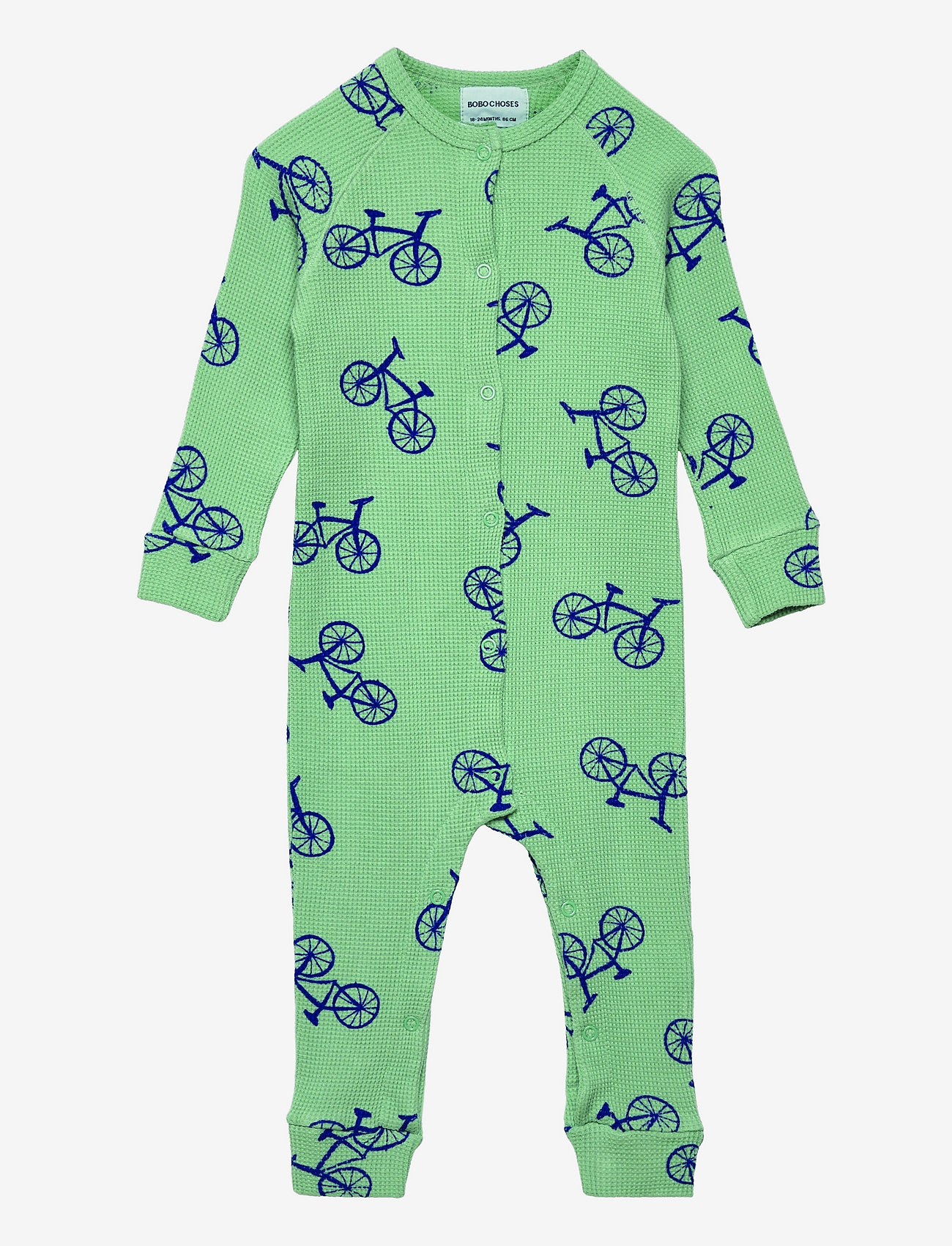 Bobo Choses - Bicycle all over long sleeve overall - jade green - 0
