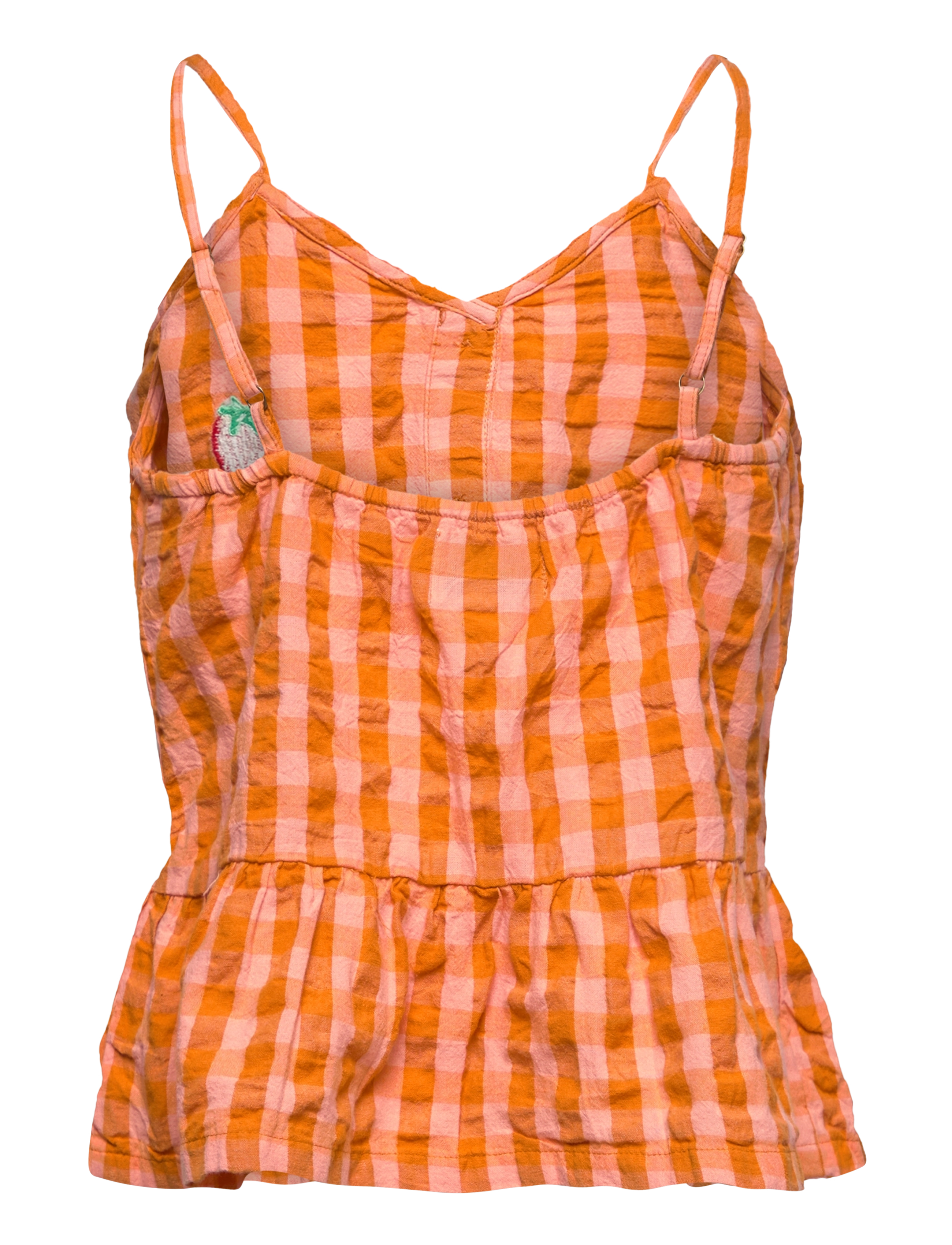 Bobo Choses - Vichy woven tank top - salmon pink - 1