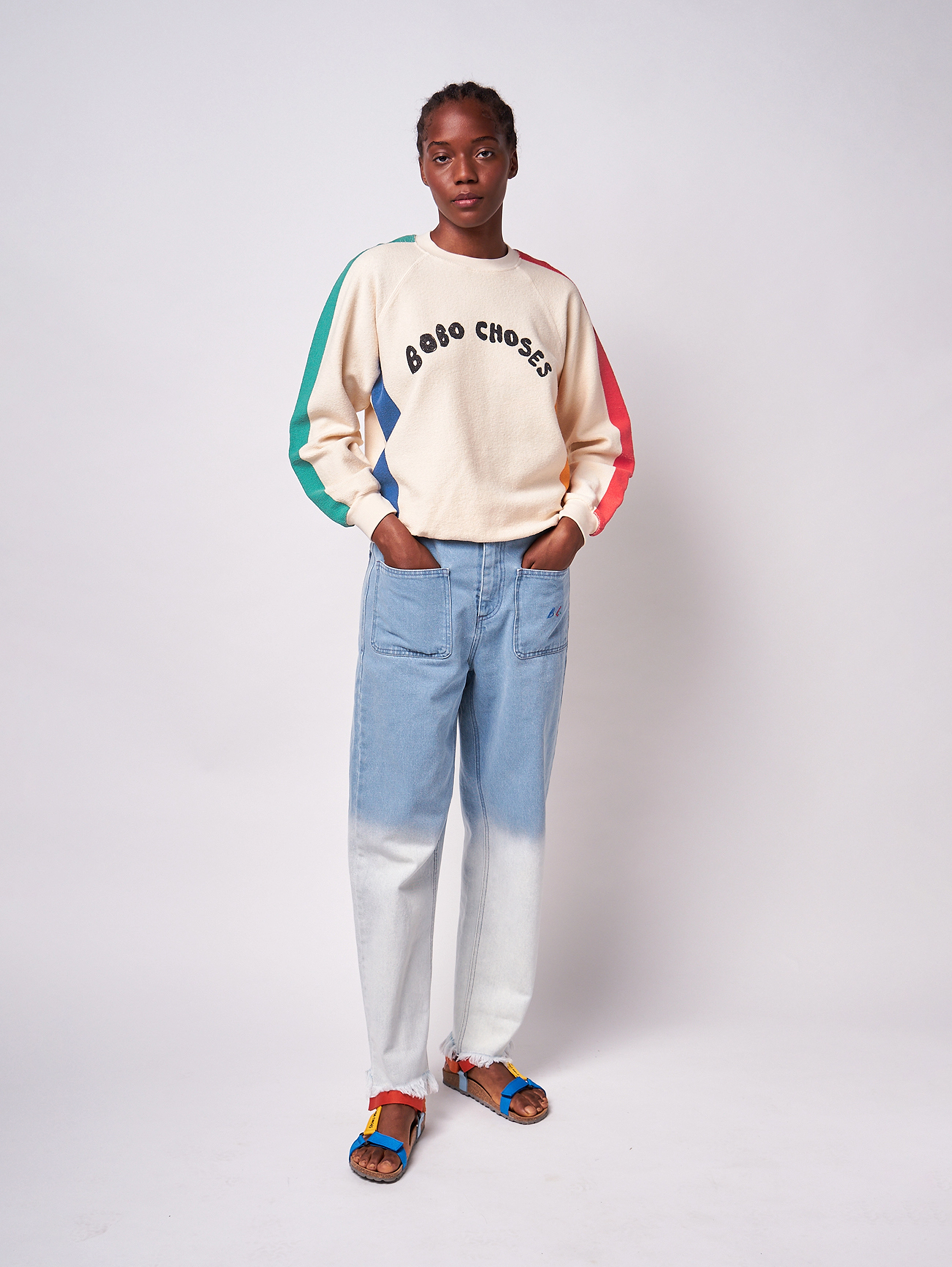 Bobo Choses - Color block sweatshirt - offwhite - 2