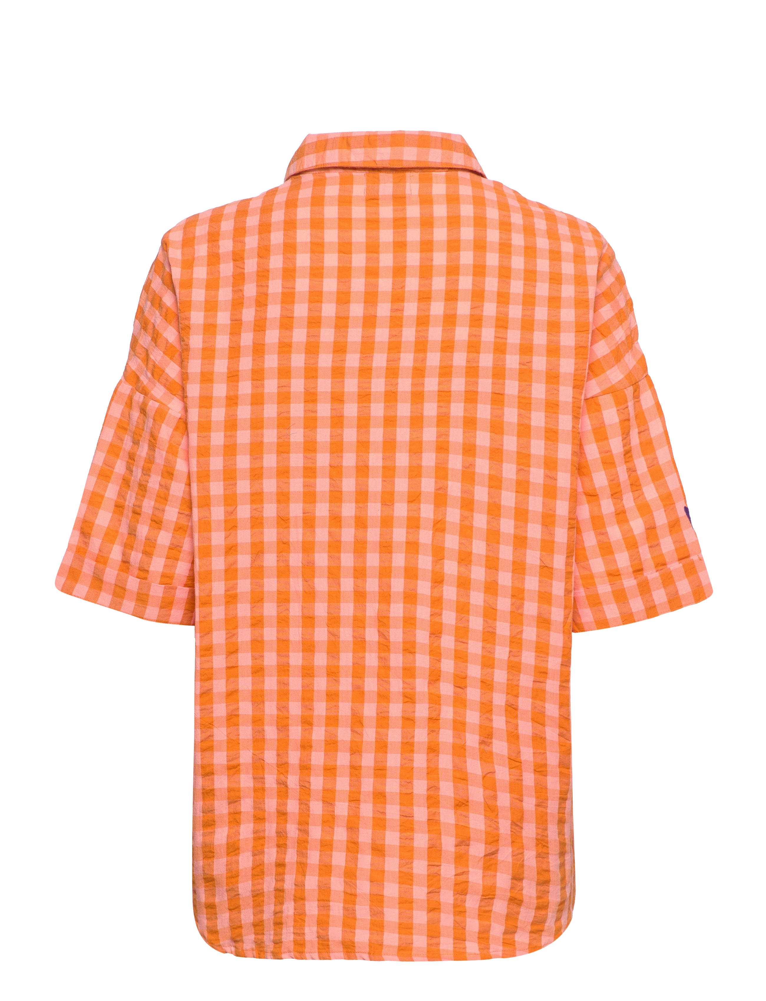 Bobo Choses - Vichy oversize shirt - salmon pink - 1