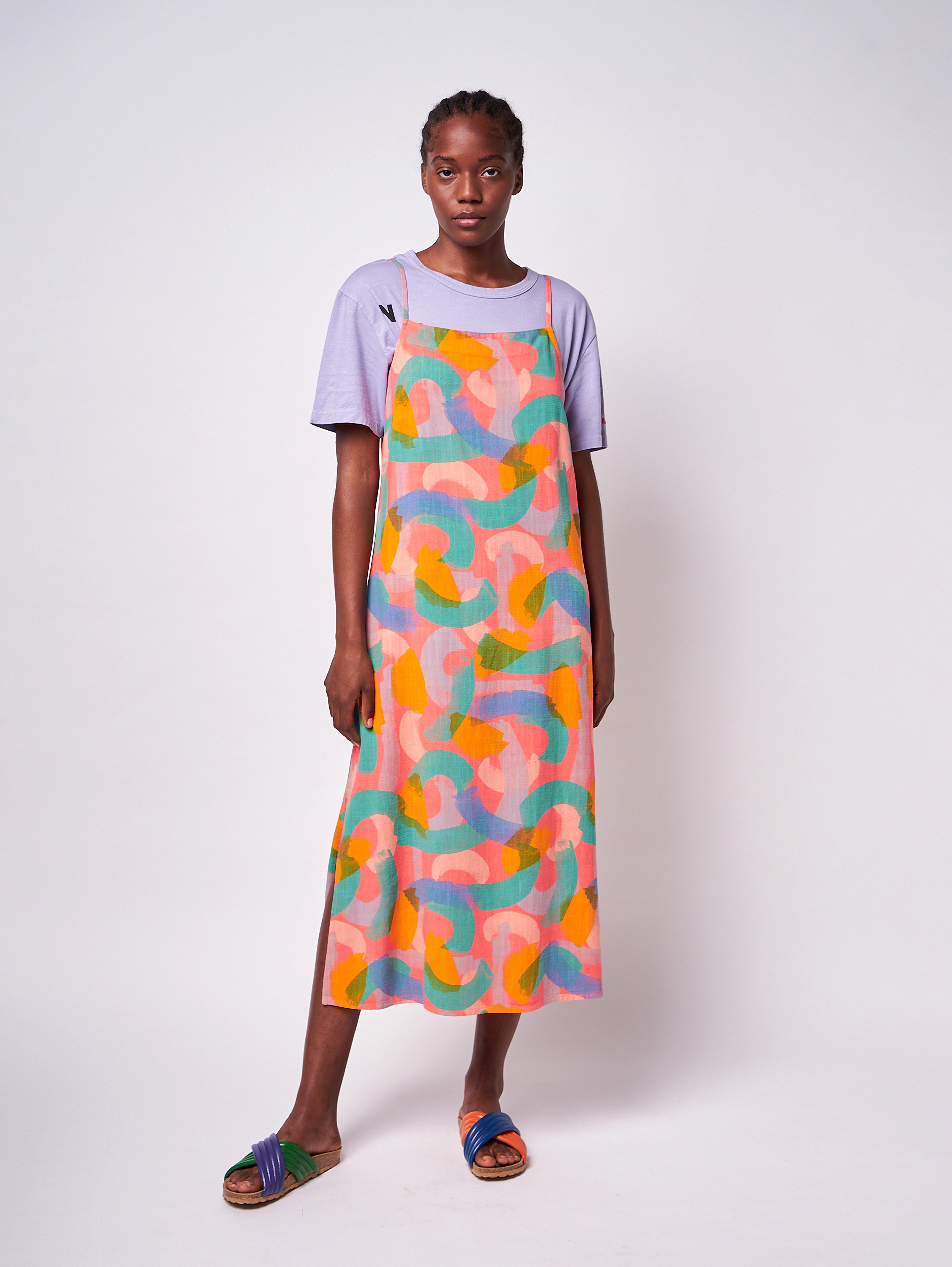 Bobo Choses - Brushstrokes strap straight dress - red - 2