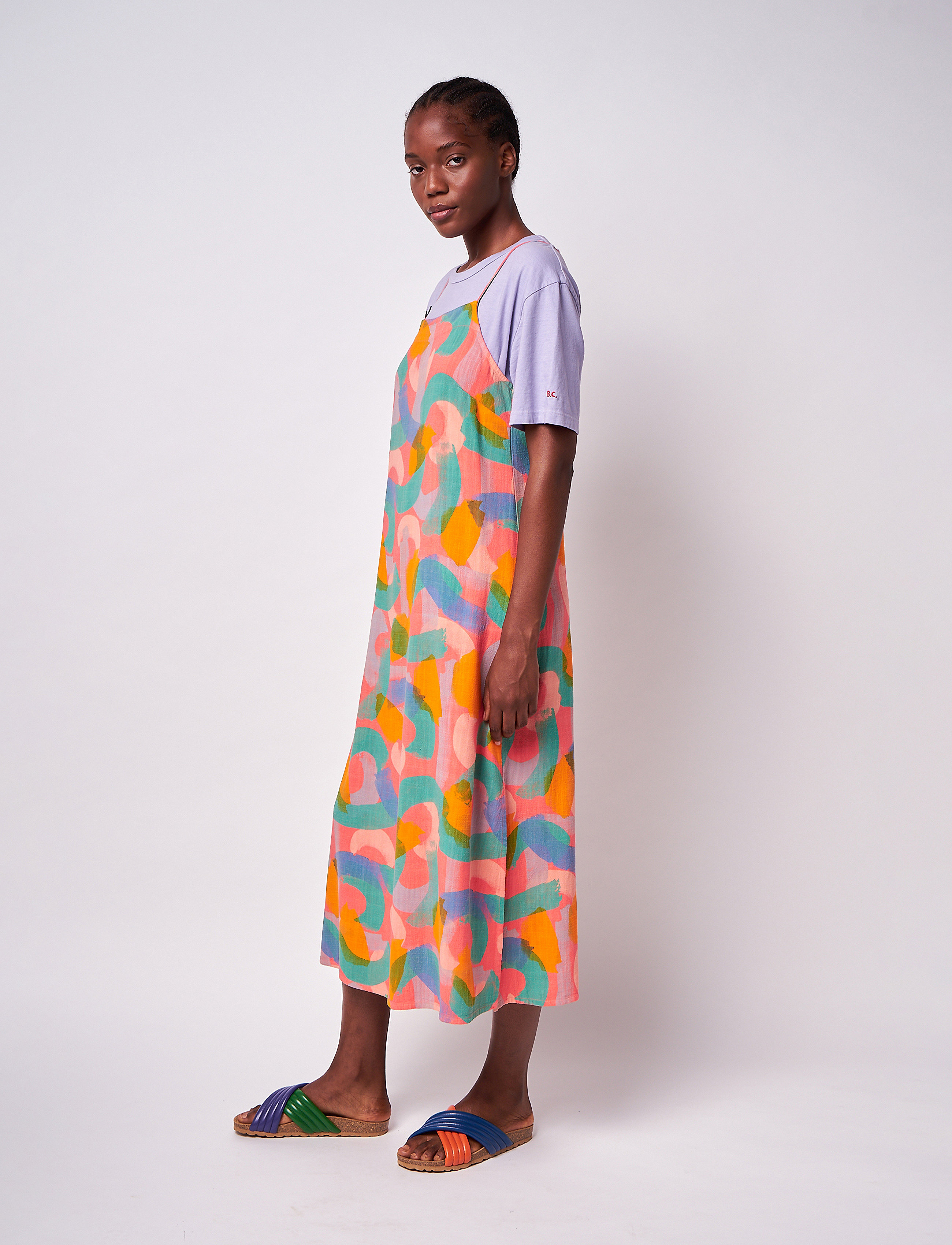 Bobo Choses - Brushstrokes strap straight dress - red - 3