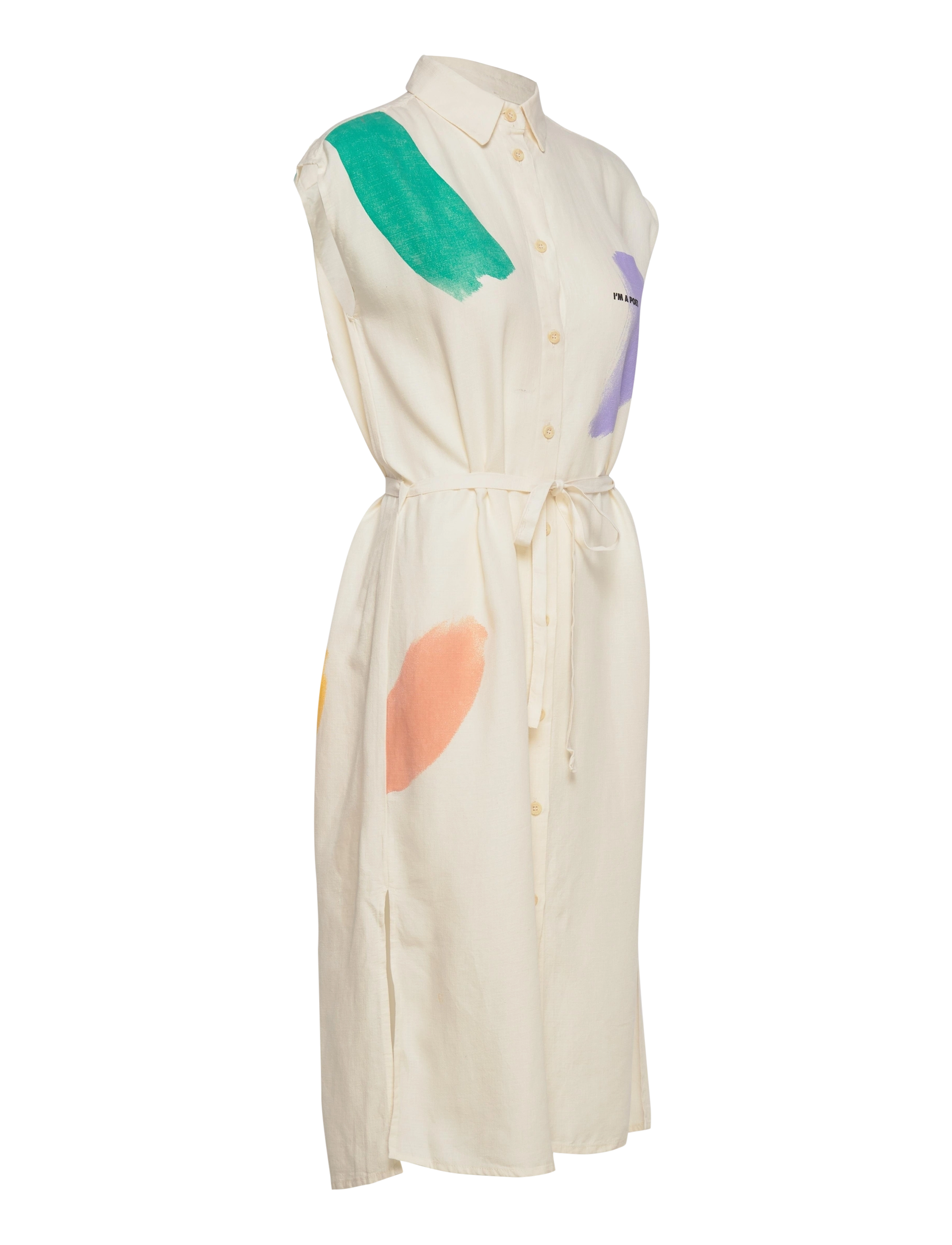 Bobo Choses - Brushstrokes sleeveless shirt dress - offwhite - 2