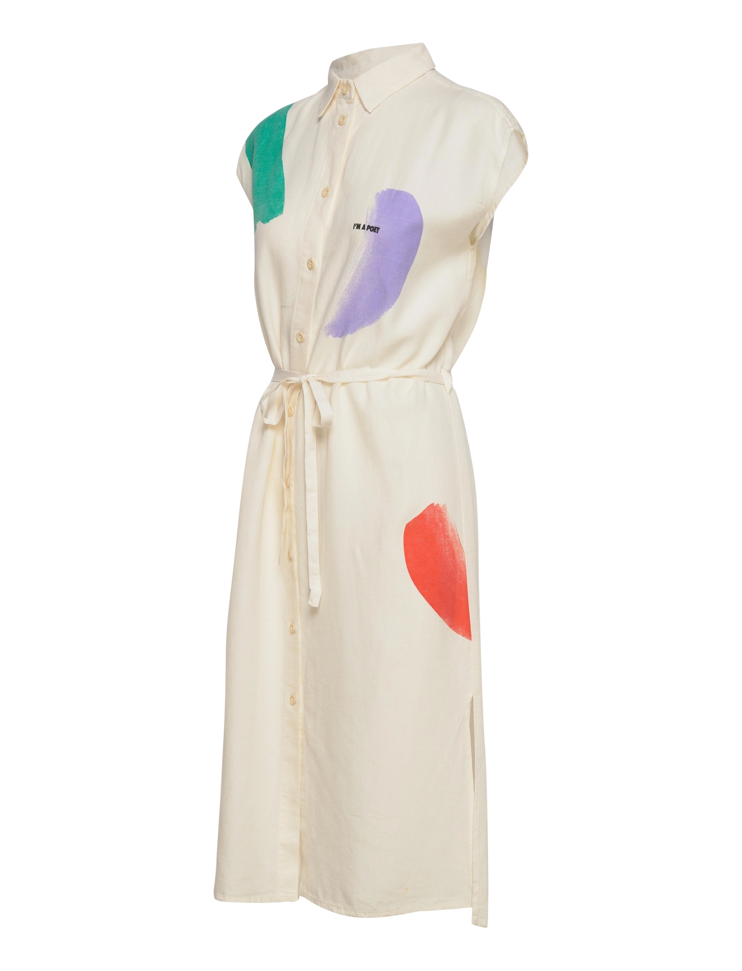 Bobo Choses - Brushstrokes sleeveless shirt dress - offwhite - 3