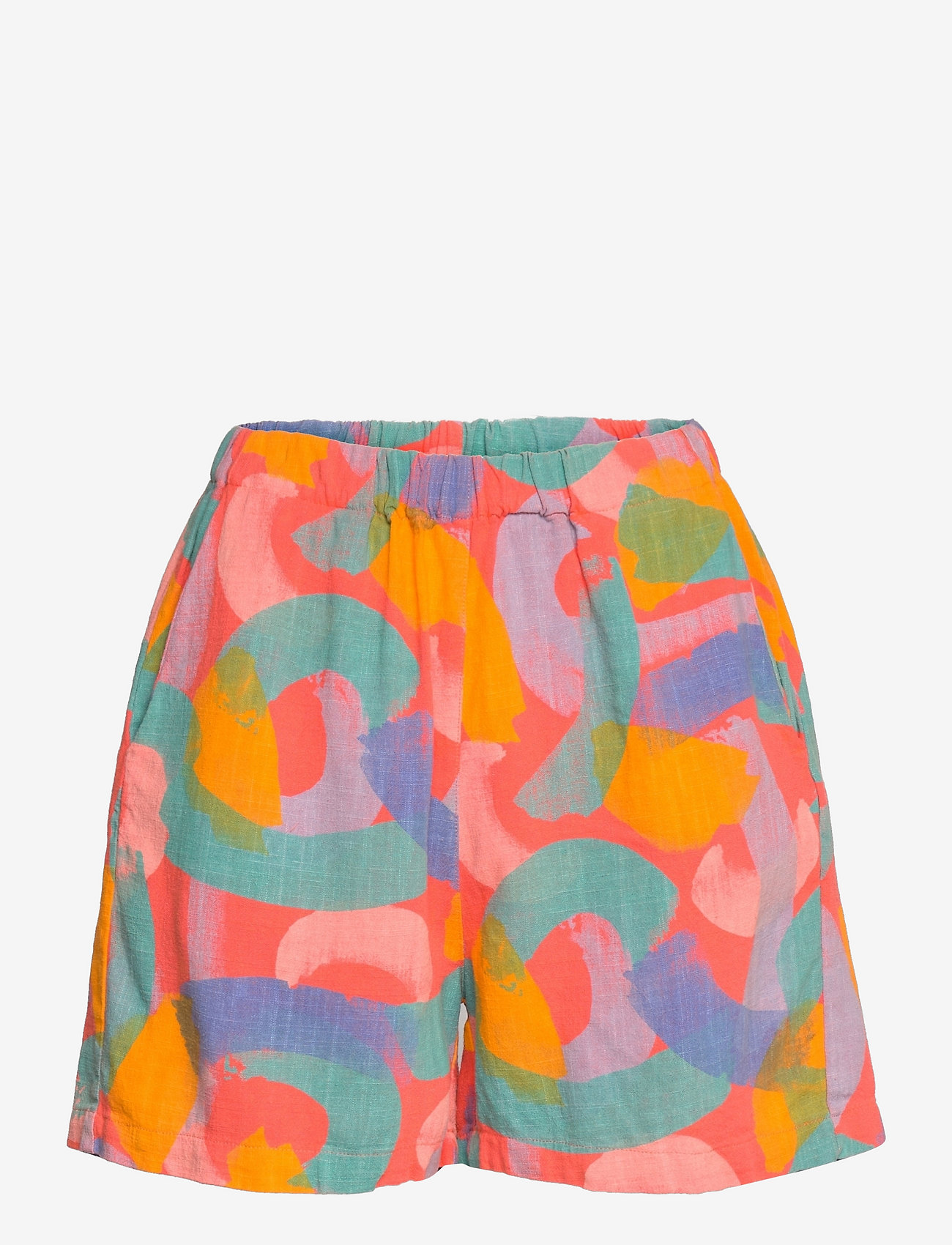 Bobo Choses - Brushstrokes printed linen short pants - red - 0