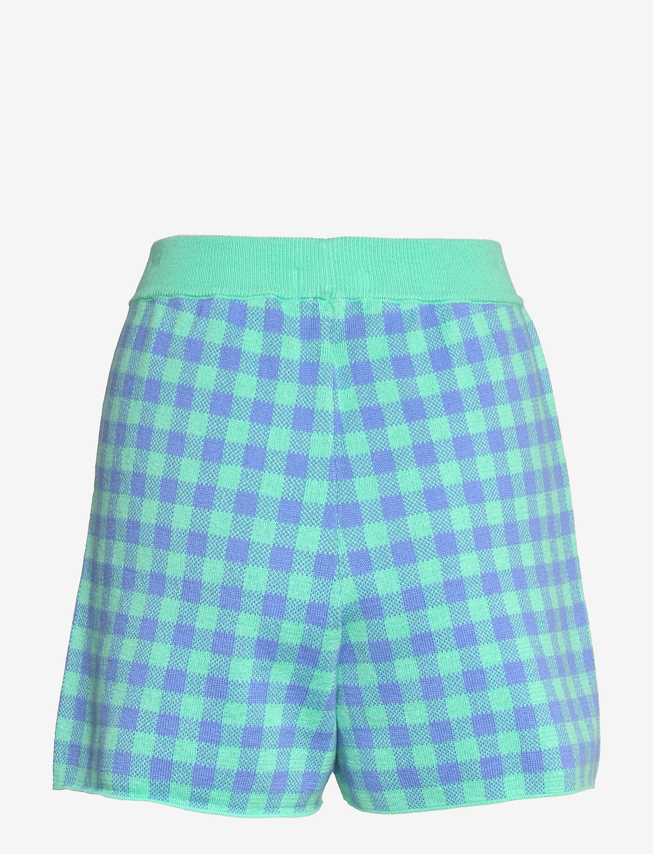 Bobo Choses - Colour block checked knitted short - casual shorts - light green - 1