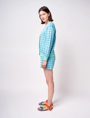 Bobo Choses - Colour block checked knitted short - casual shorts - light green - 3