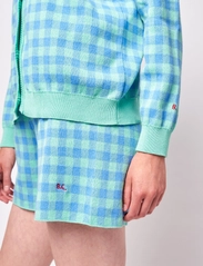 Bobo Choses - Colour block checked knitted short - casual shorts - light green - 5
