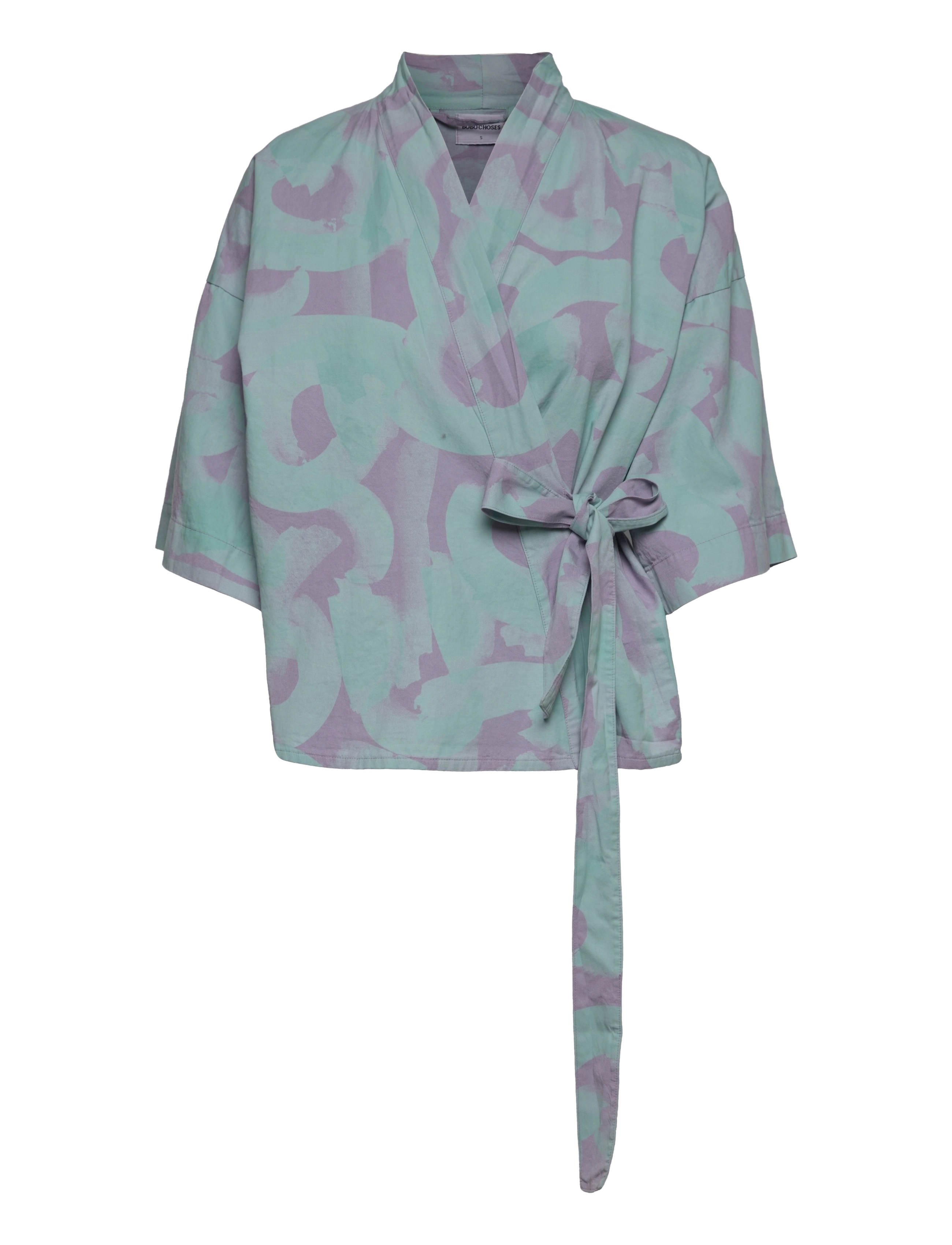Bobo Choses - Brushstrokes wrap blouse - lavender - 0