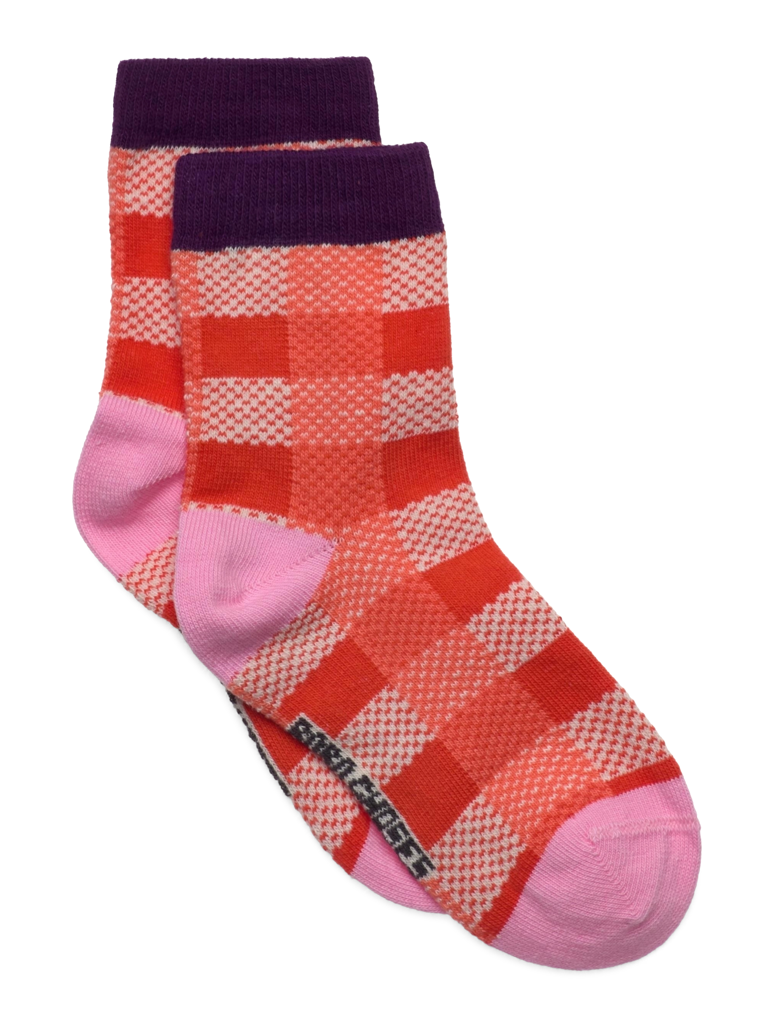 Bobo Choses - Red checkered short socks - red - 0