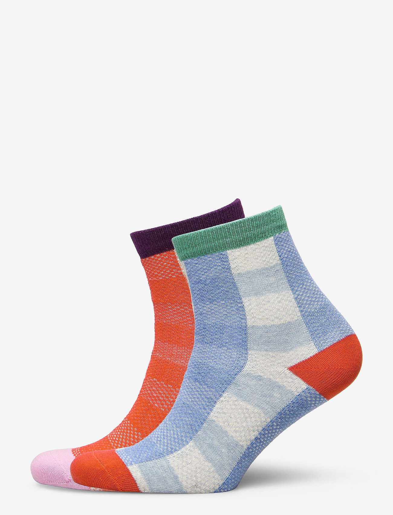 Bobo Choses - Checked 2-pack short socks - multicolor - 0
