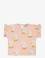 Pelican all over ruffle T-shirt - PINK