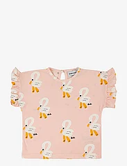 Bobo Choses - Pelican all over ruffle T-shirt - korte mouwen - pink - 0