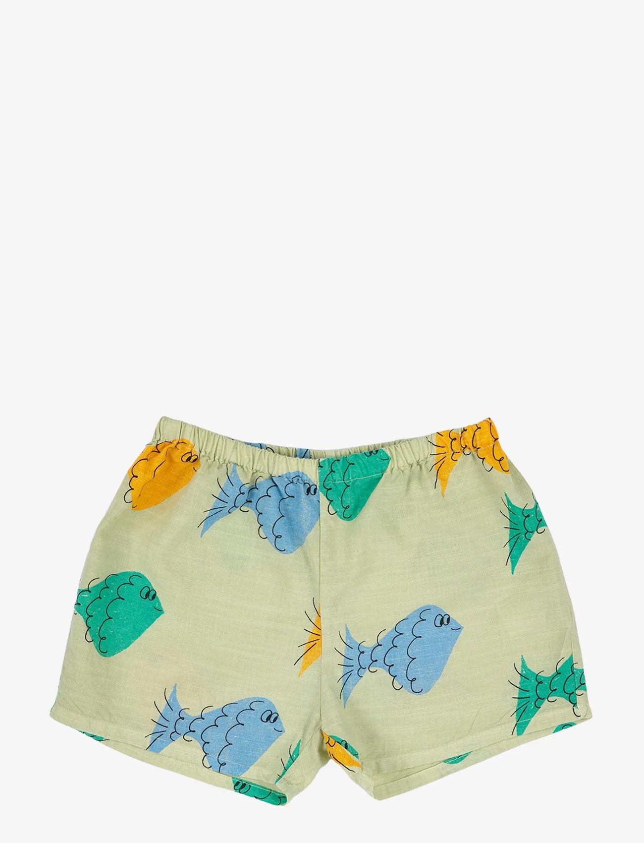 Bobo Choses - Multicolor Fish all over woven shorts - green - 0