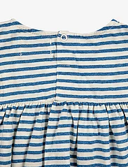 Bobo Choses - Blue Stripes ruffle dress - casual jurken met korte mouwen - blue - 3