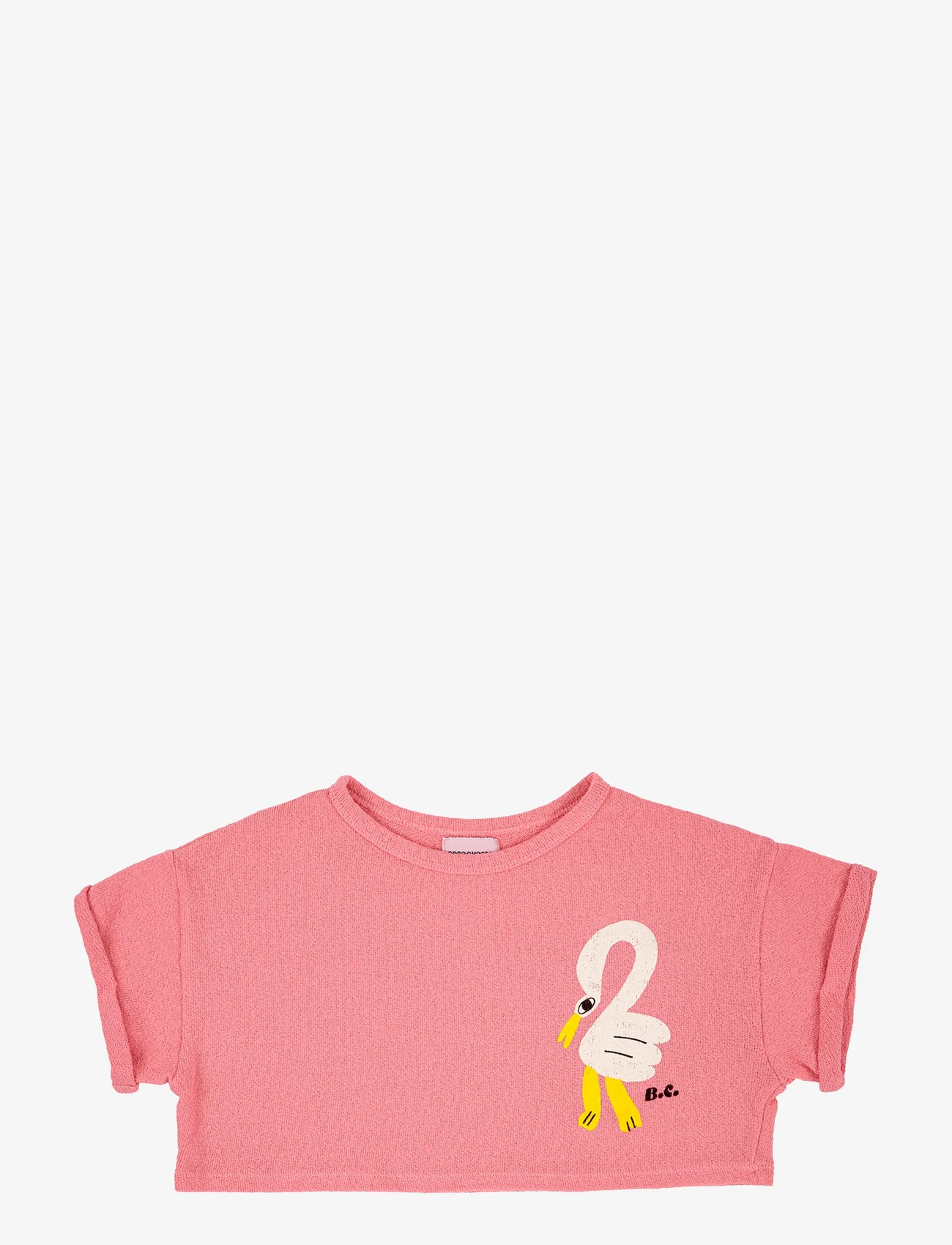 Bobo Choses - Pelican cropped sweatshirt - lyhythihaiset t-paidat - pink - 0